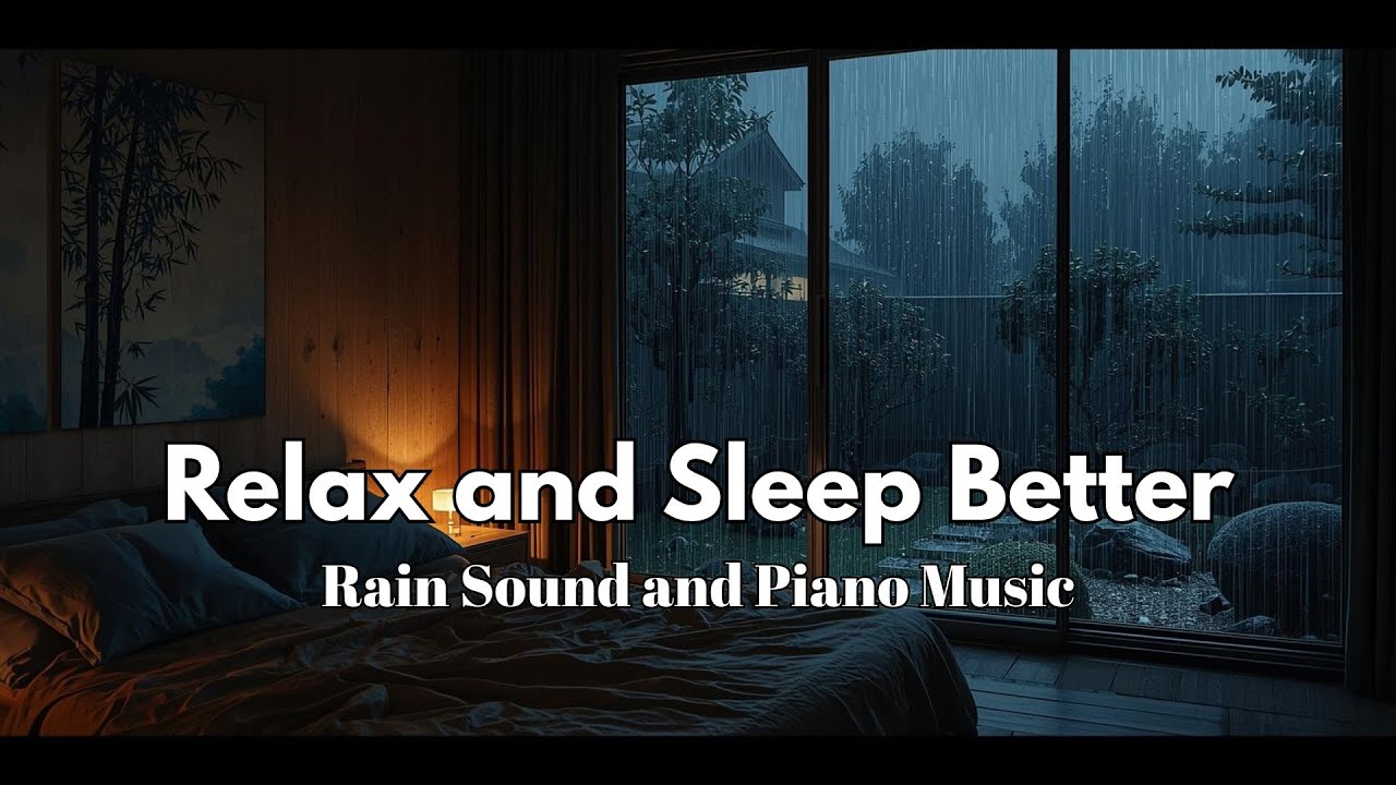 Relaxing Sleep Music + bedroom Rain Sounds 💧 Insomnia Relief, Calm Anxiety and Sleep Instantly