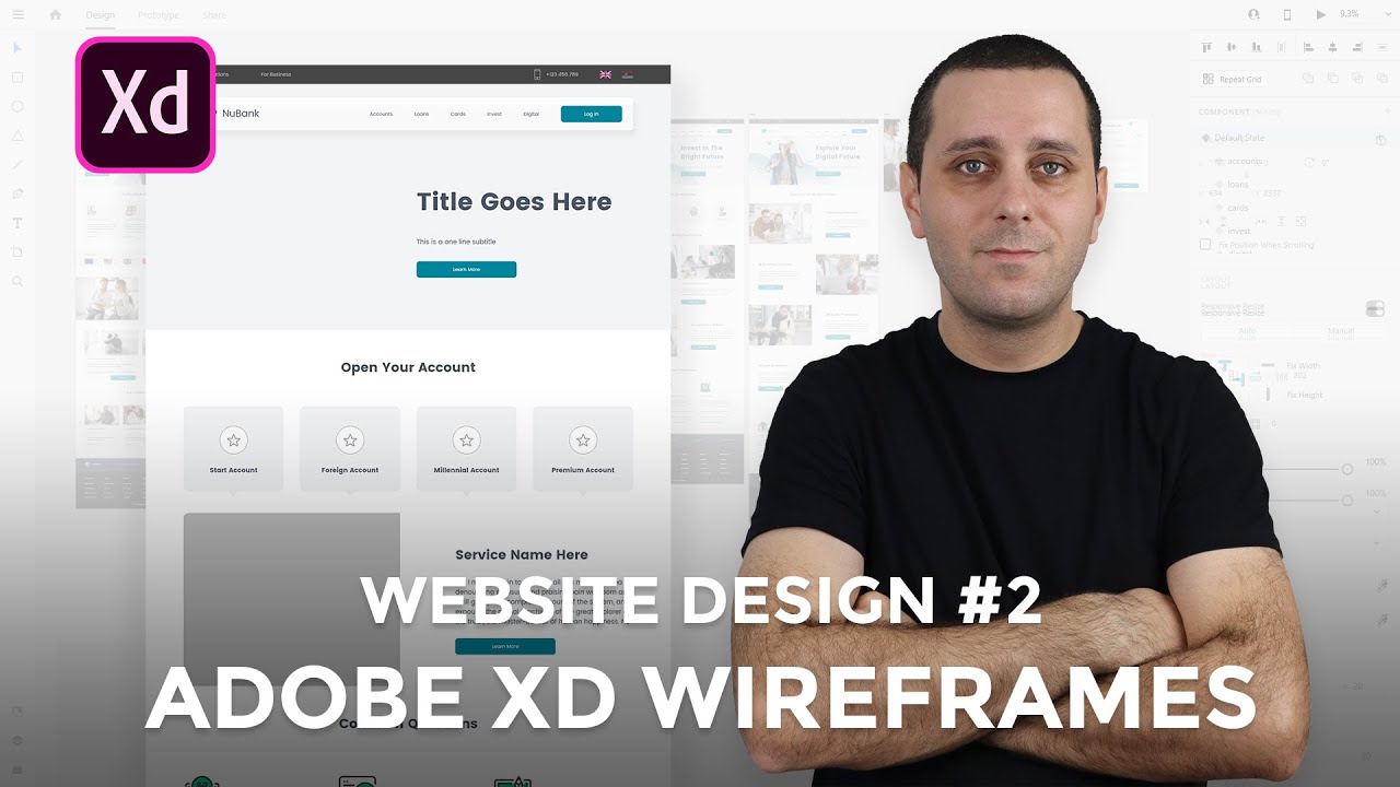 Website Design From Scratch / Adobe Xd Masterclass Part 2 / Adobe Xd Wireframes