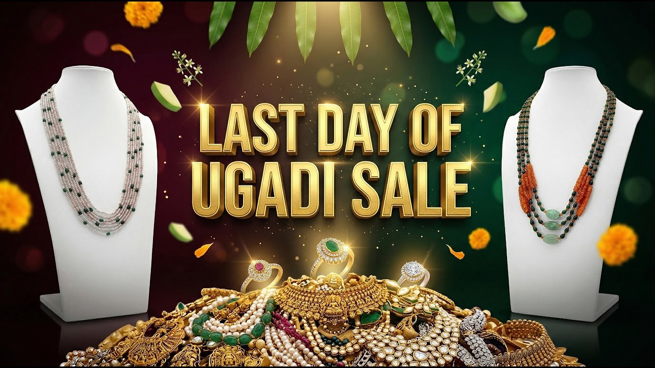 Ugadi Sale 2026 is ending today 😱 Don’t miss this golden opportunity at RH Jewellers!