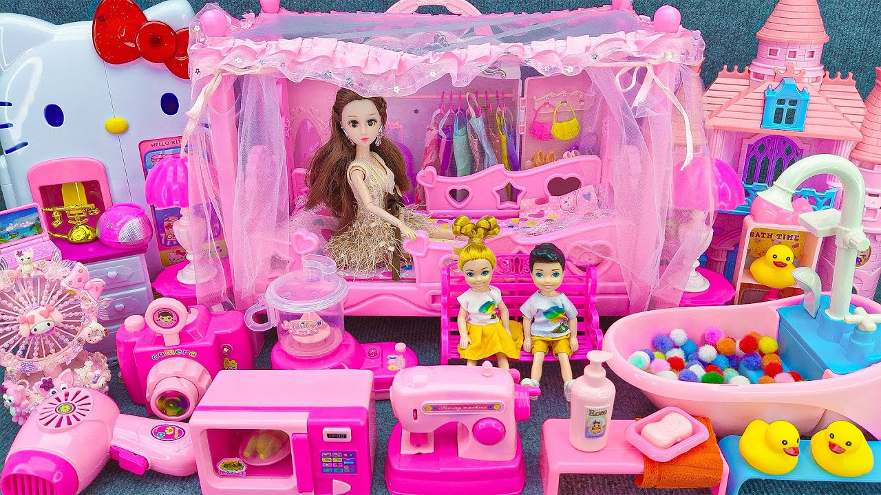14 Minutes Satisfying with Unboxing Barbie Princess Bedroom Dress Up Playset ASMR | Review Toys
