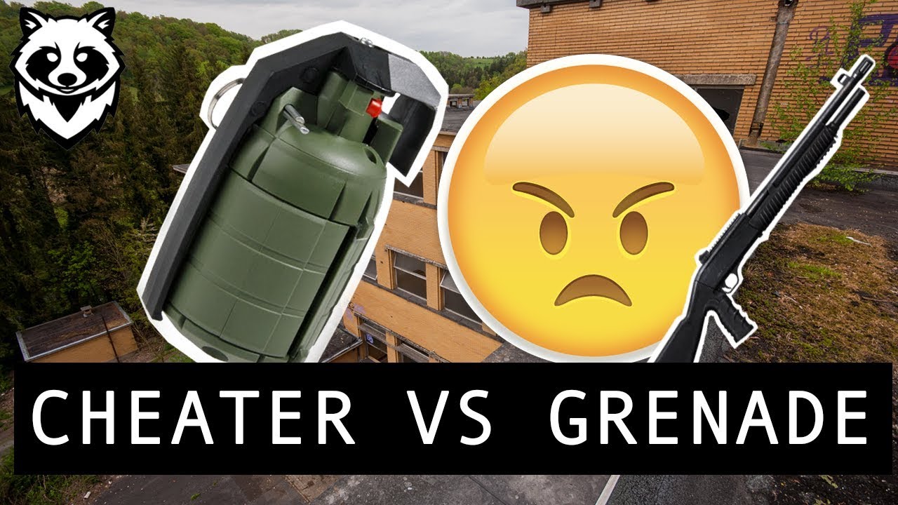 AIRSOFT SHOTGUN GAMEPLAY - GRENADE VS CHEATER