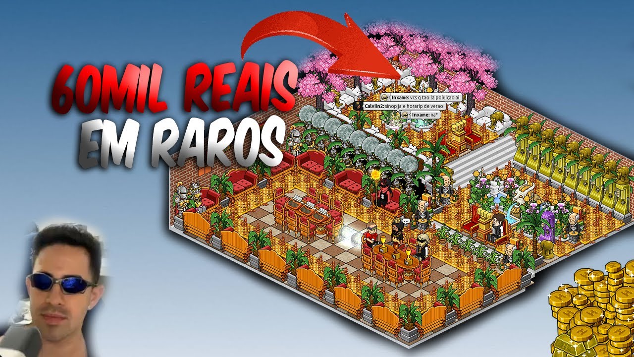 HABBO - QUARTO AVALIADO EM 60MIL REAIS EM RAROS +300K EM MOEDAS.