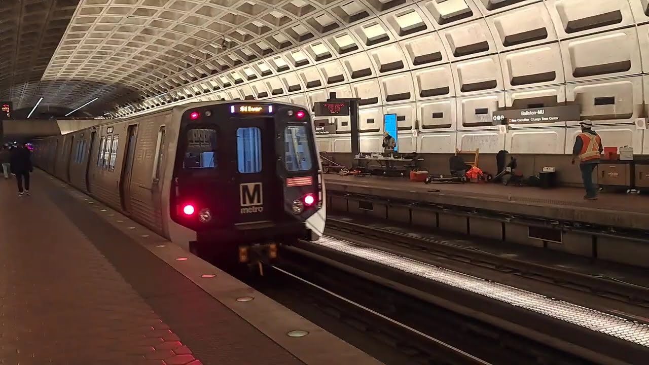 WMATA 7000 series on the Silver Line arriving at Ballston-MU