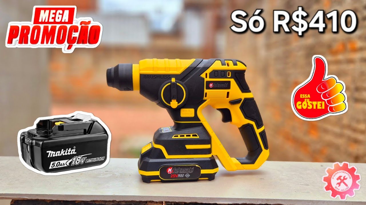O MELHOR PREÇO DO ANO - Martelete Furadeira NAKASAKI Brushless