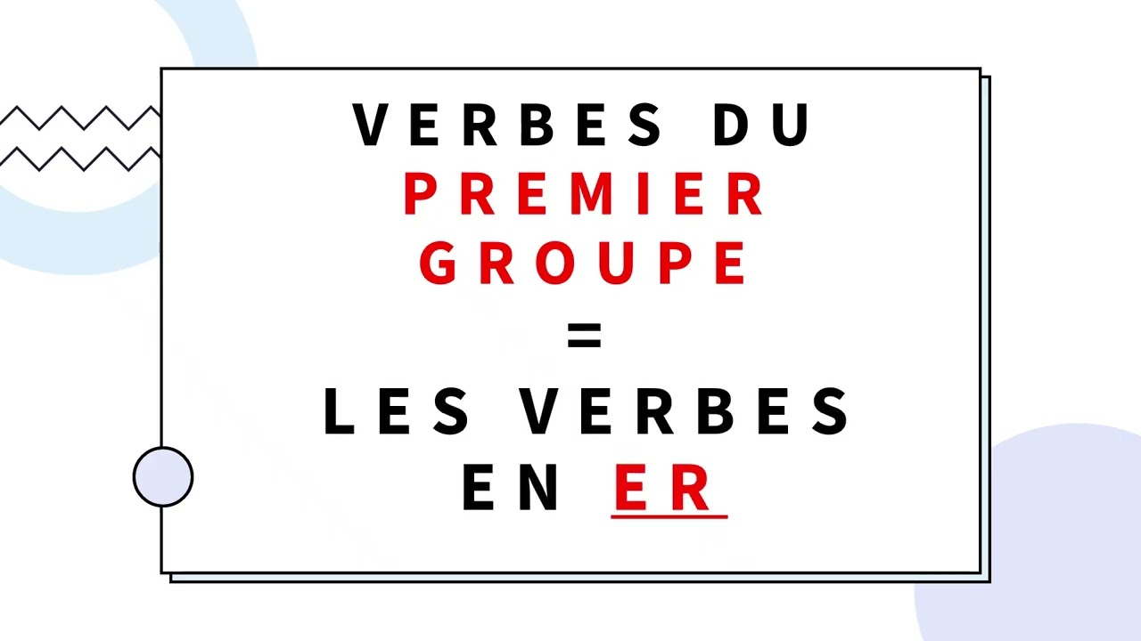 Présent : les verbes du premier (1er) groupe