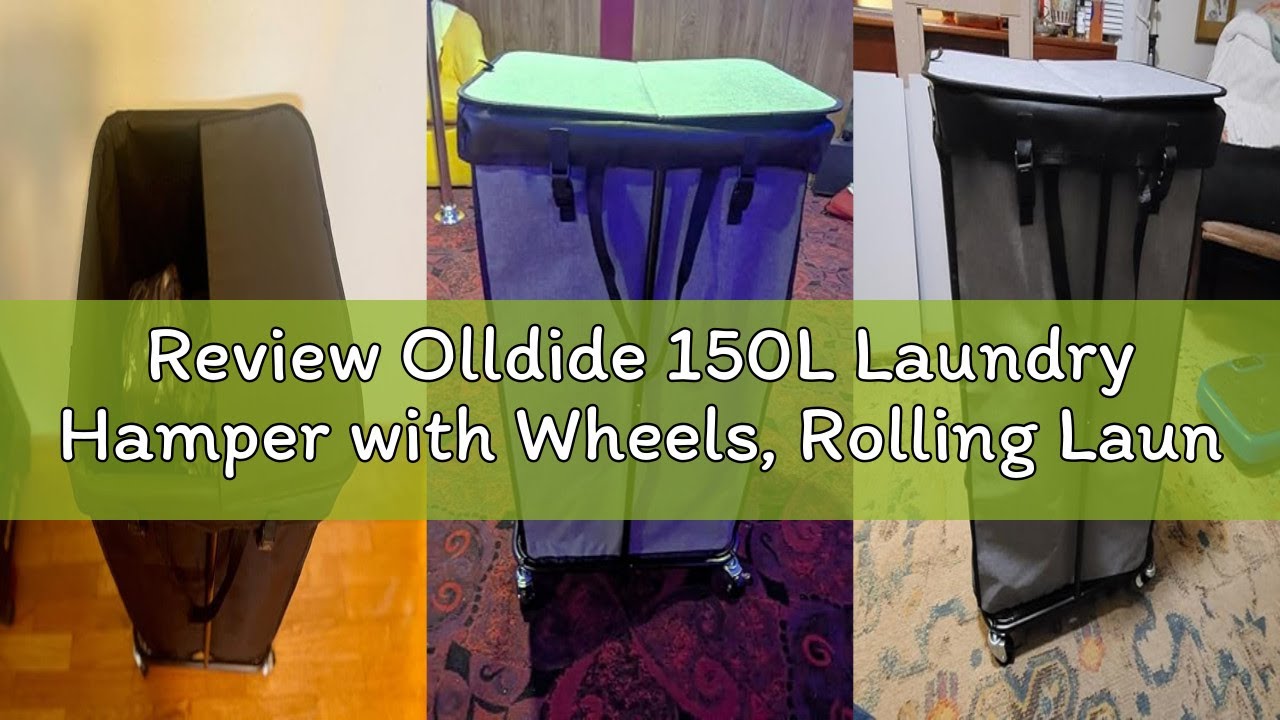 Review Olldide 150L Laundry Hamper with Wheels, Rolling Laundry Basket with Metal Frame and Removabl