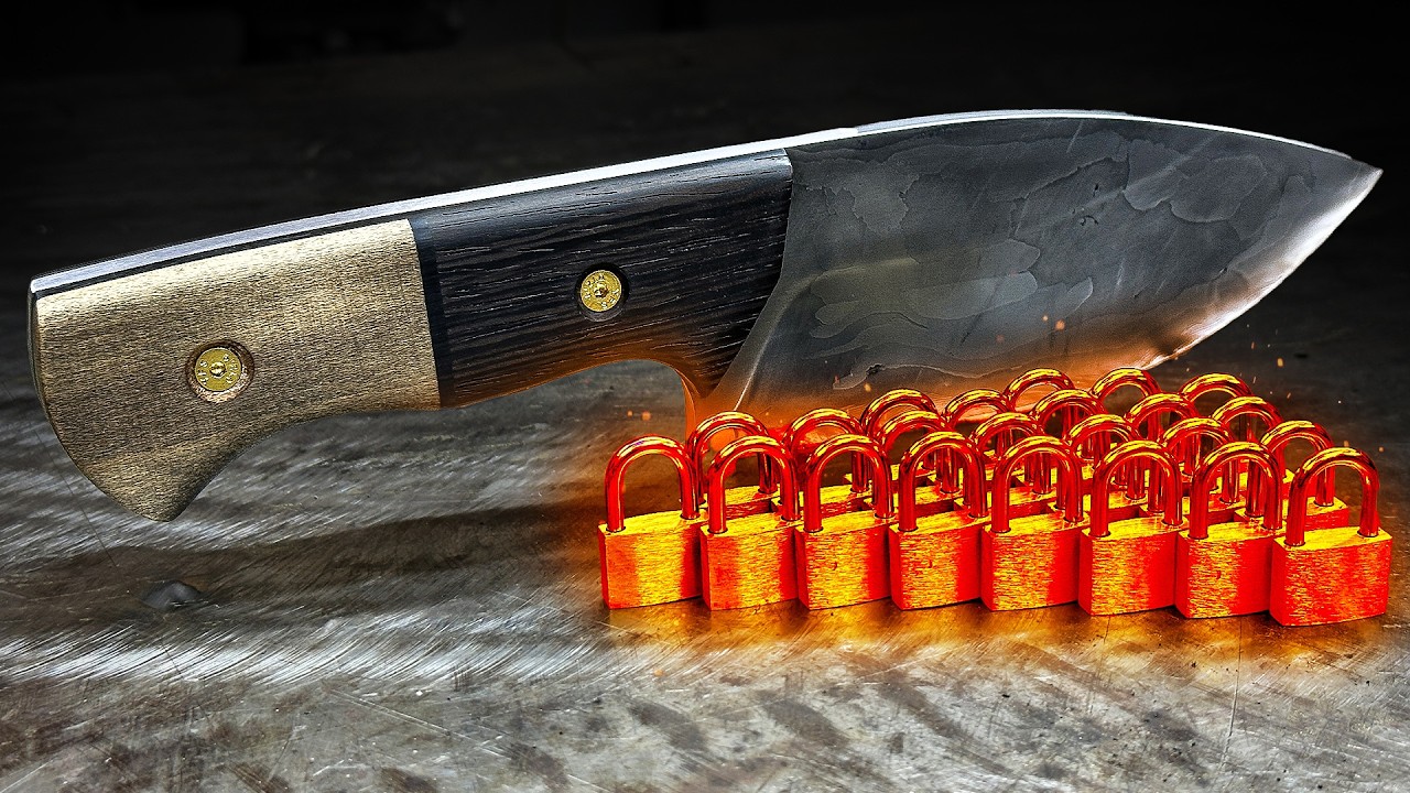 I Turned Padlocks Into a Damascus Knife (Unexpected Pattern)