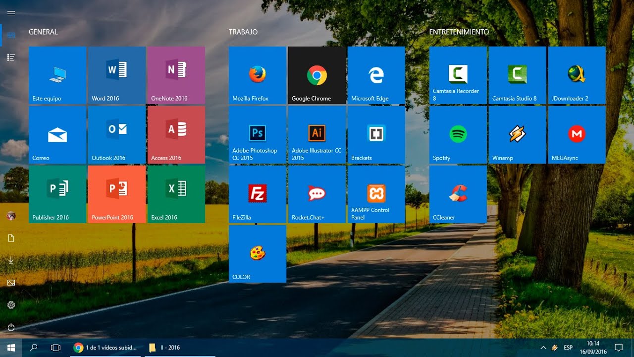 Personalización del menú de Windows 10