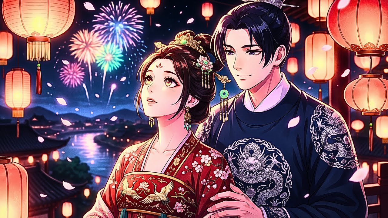Ghibli Aesthetic Lantern Festival 🌸 Romantic Palace Love Story | Ghibli Style Video
