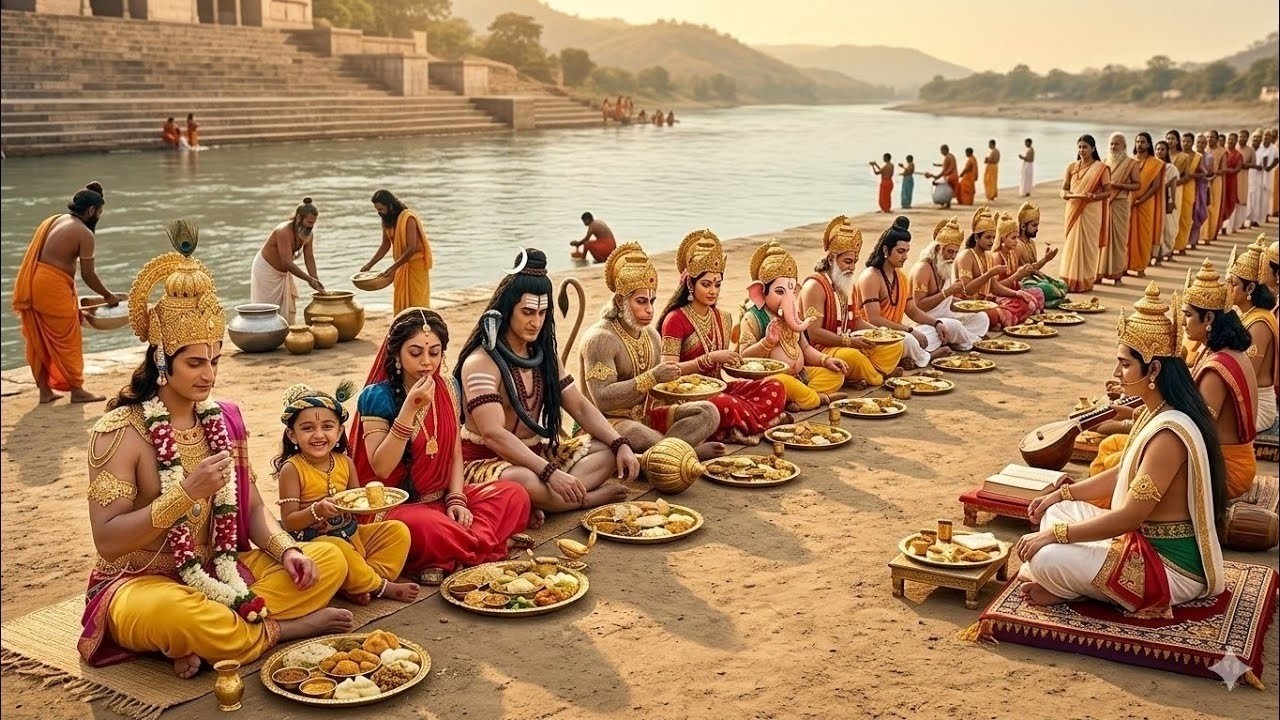 गंगा तट पर दिव्य भंडारा | भंडारे में पहुंचे सभी देवी-देवता | यशोमती मईया के नंदलाला | Krishan Leela