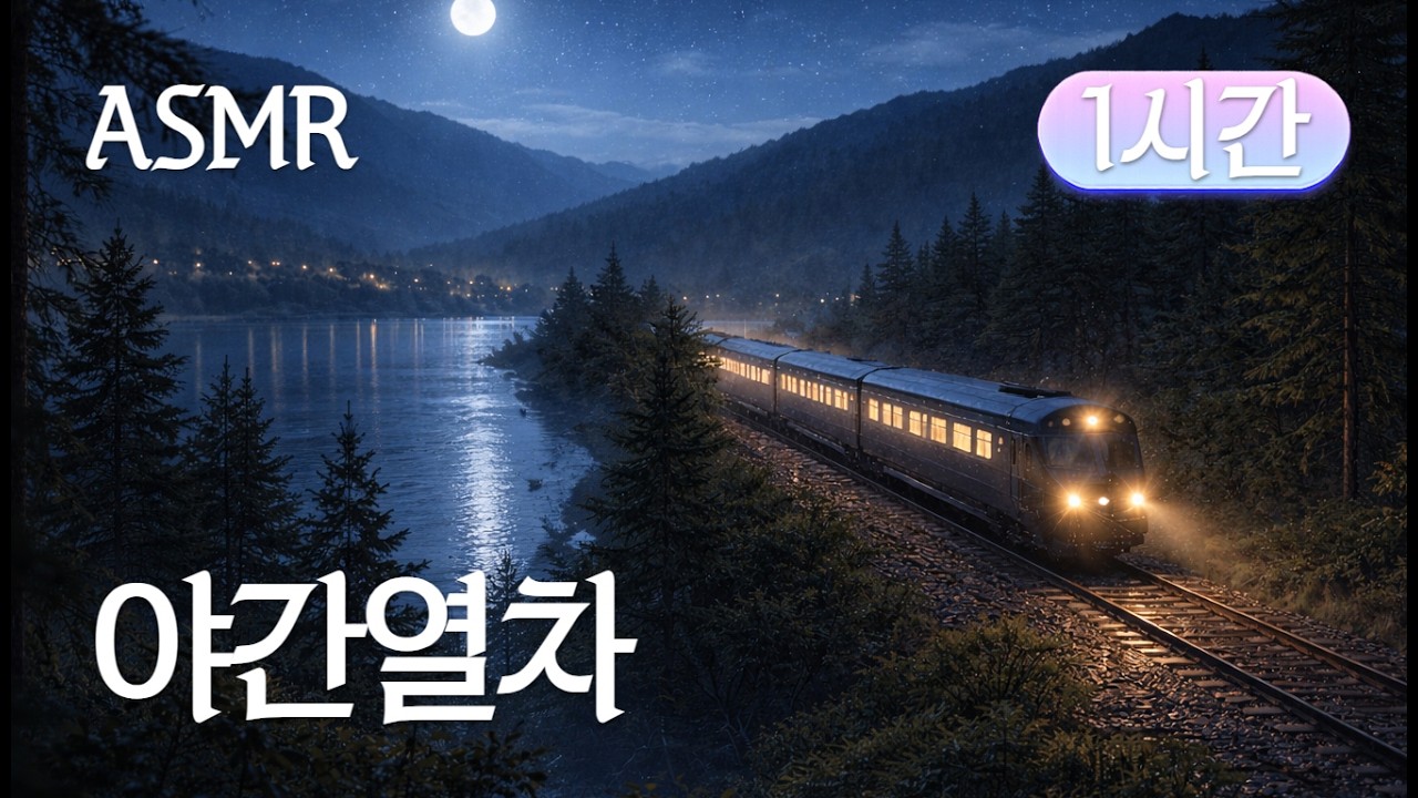 깊은 밤 기차 여행 ASMR 🚂 야간열차 Night Train | 1시간 수면 백색소음