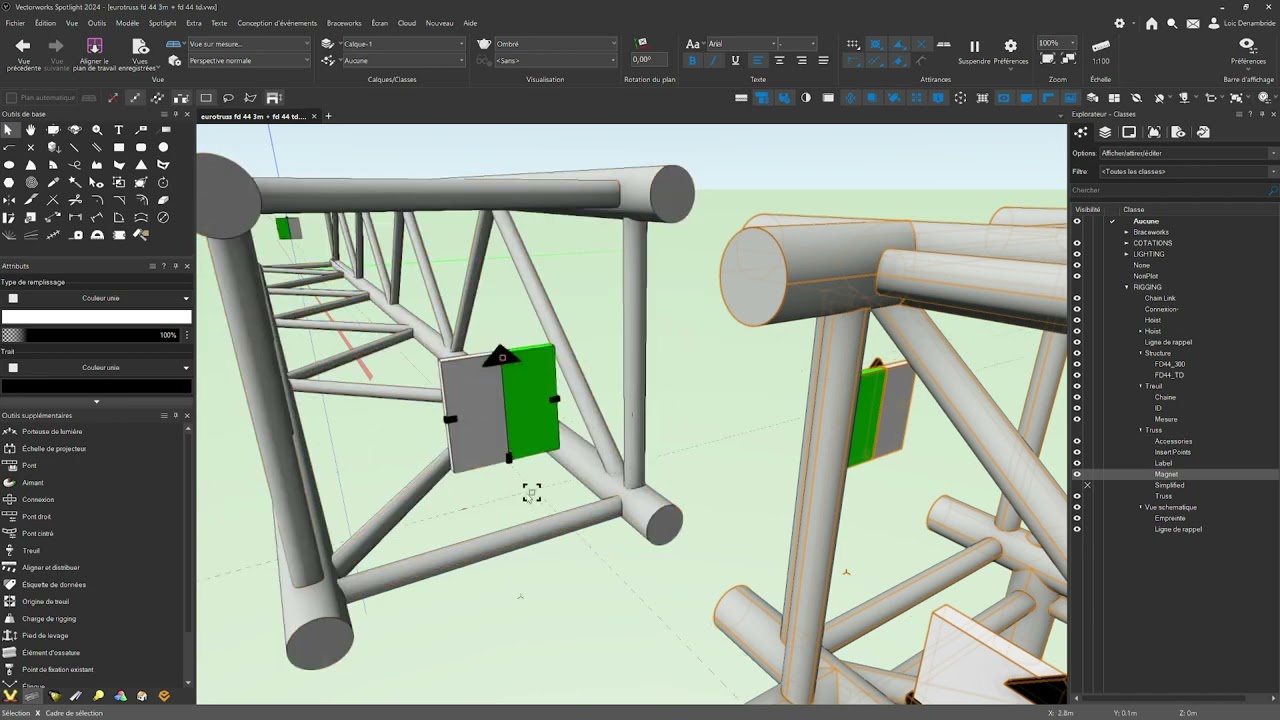 Vectorworks Spotlight 2024 How to connect trusses together in all directions. #Vectorworksmovies