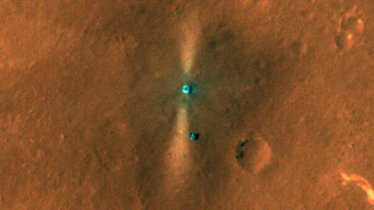 Tianwen-1 Lander and Zhurong Rover seen by NASA&rsquo;s Mars Reconnaissance Orbiter