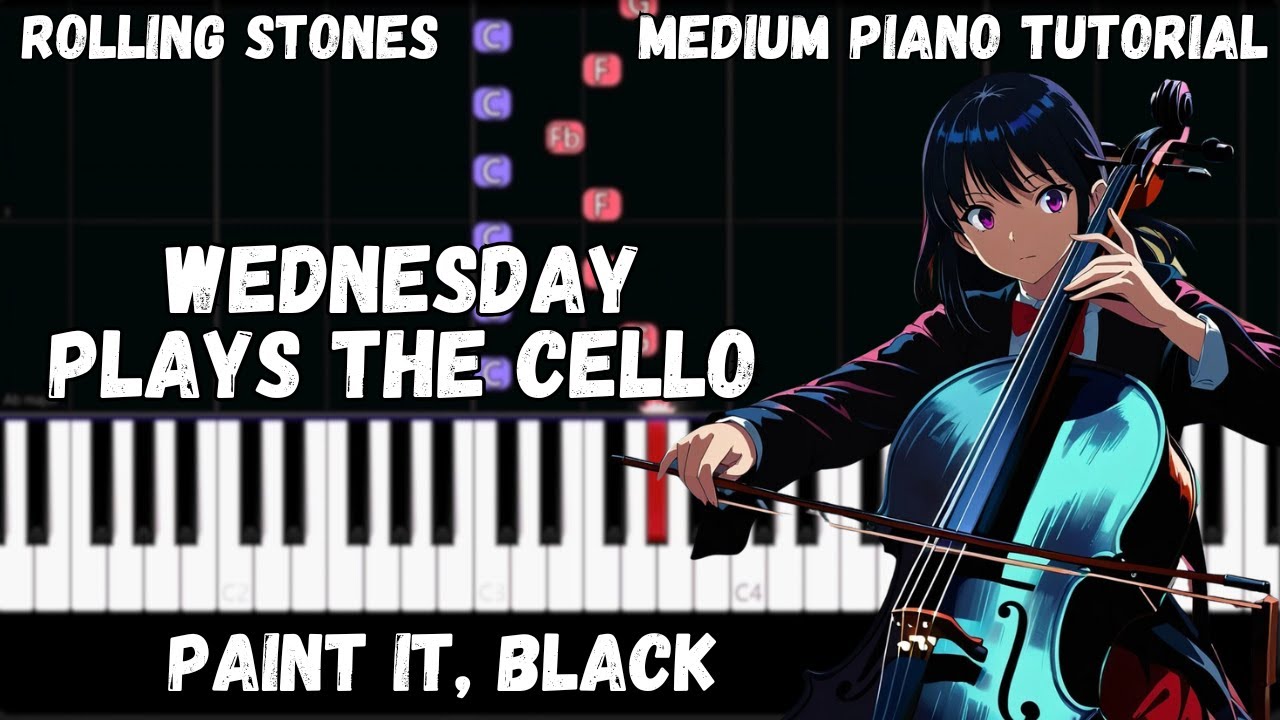 Wednesday Plays The Cello (Medium Piano Tutorial)