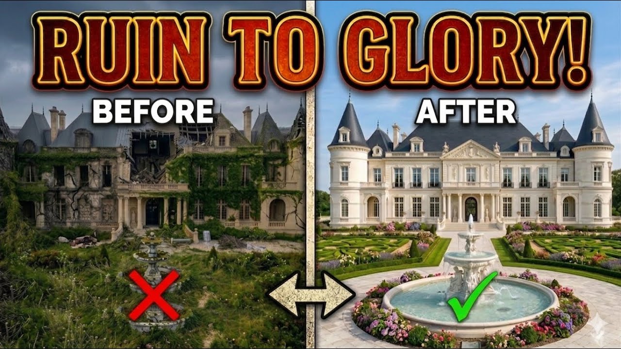 From Ruin to Royal Palace transformation timelapse 🤯 #beforeandafter #transformation 