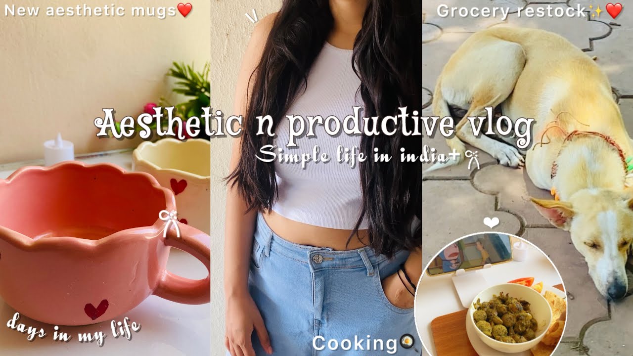 Few day in my life🎀⛅️| Grocery (snacks) haul 🇮🇳|aesthetic indian vlog 💖| Cute mugs |ASMR vlog 🍃
