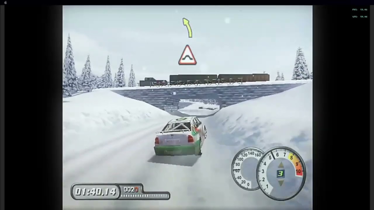 drifting through the snow while people are having a rally or something