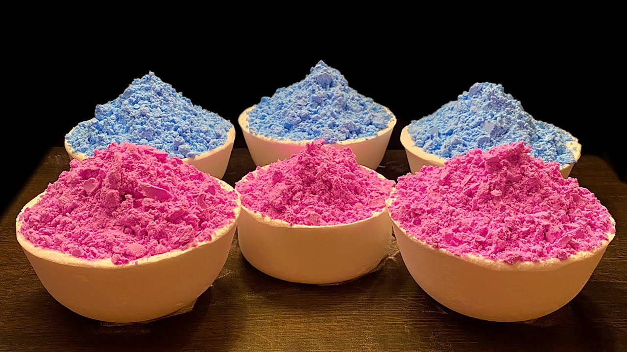 Satisfying Baking Soda Crush! ASMR Colorful Powder Explosion | 💙🩷💛💚🩷