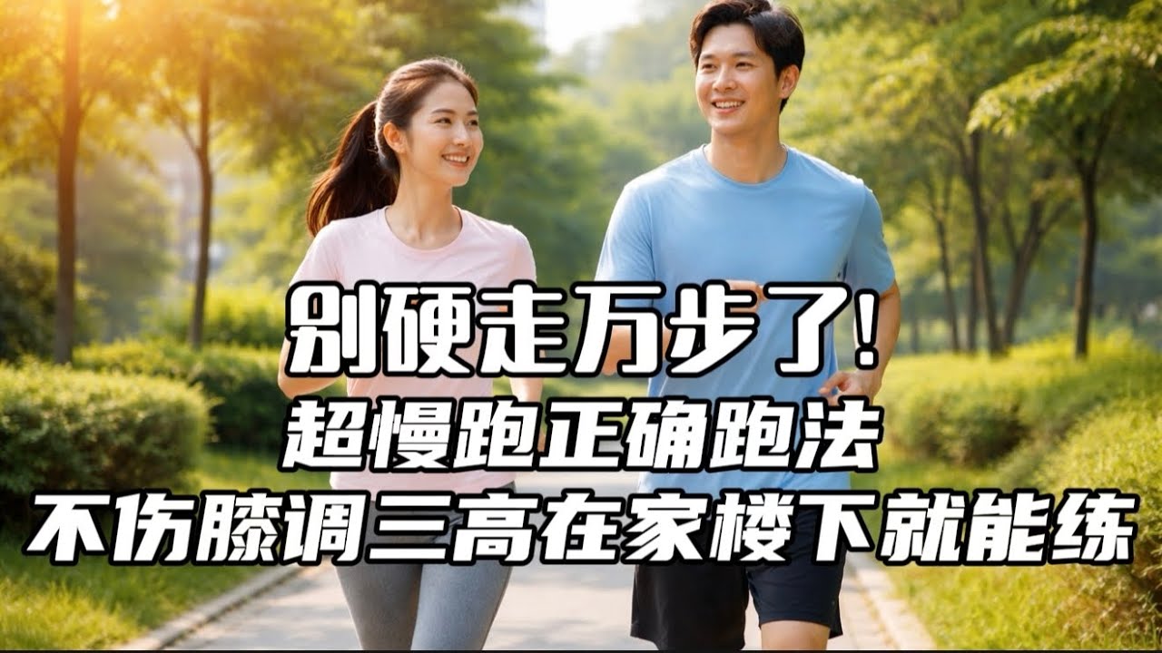 别硬走万步了！超慢跑正确跑法，不伤膝、调三高，在家楼下就能练。