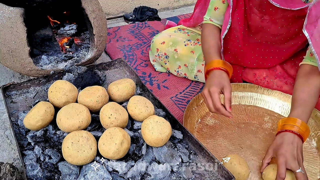 गोबर के कंडों पर दाल - बाटी सारी टिप्स & ट्रिक्स के साथ सीखे !! Rajasthani traditonal testy dal-bati