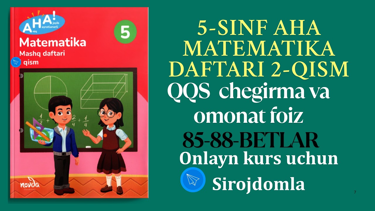 QQS (qo&lsquo;shilgan qiymat solig&lsquo;i), chegirma va omonat foizi 85-88-betlar