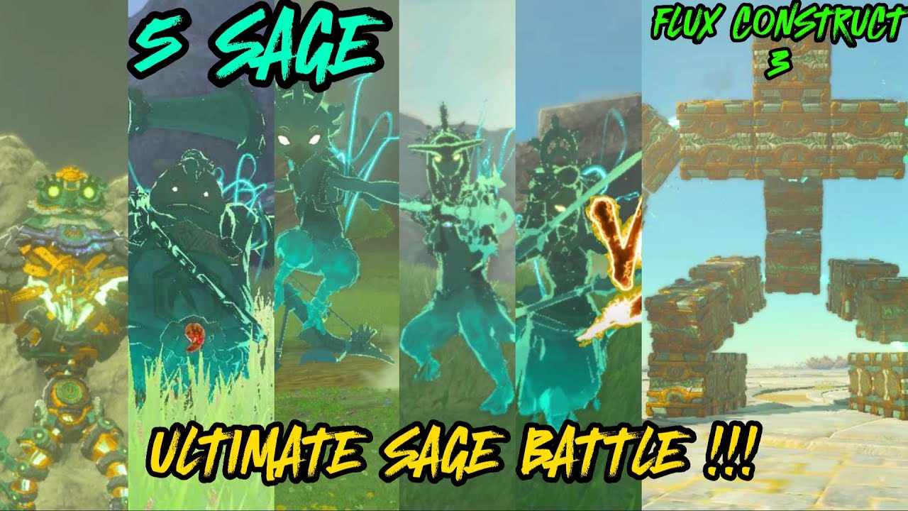 FLUX CONSTRUCT 3 VS 5 SAGE !! ULTIMATE BATTLE !!  (The Legend of Zelda: Tears of the Kingdom)