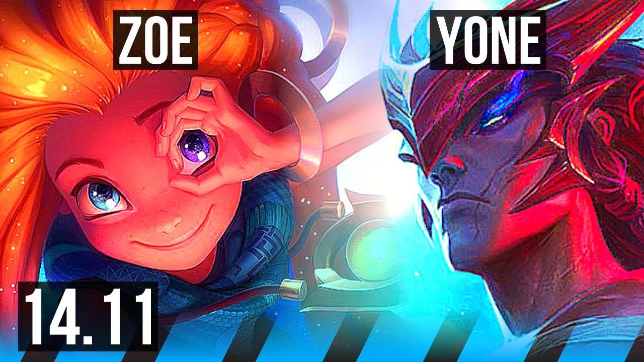 ZOE vs YONE (MID) | Rank 2 Zoe, 9/3/9, 700+ games, Dominating | EUW Challenger | 14.11