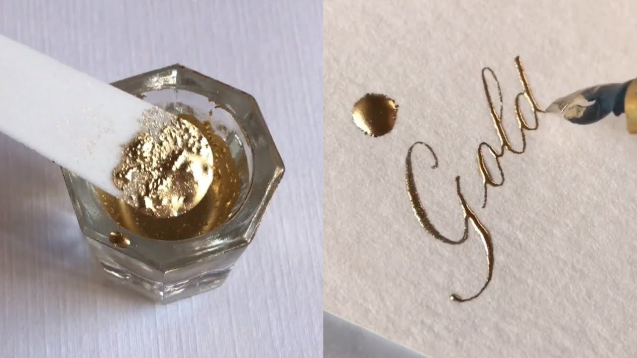 Super incredible calligraphy and lettering with palette and feather.