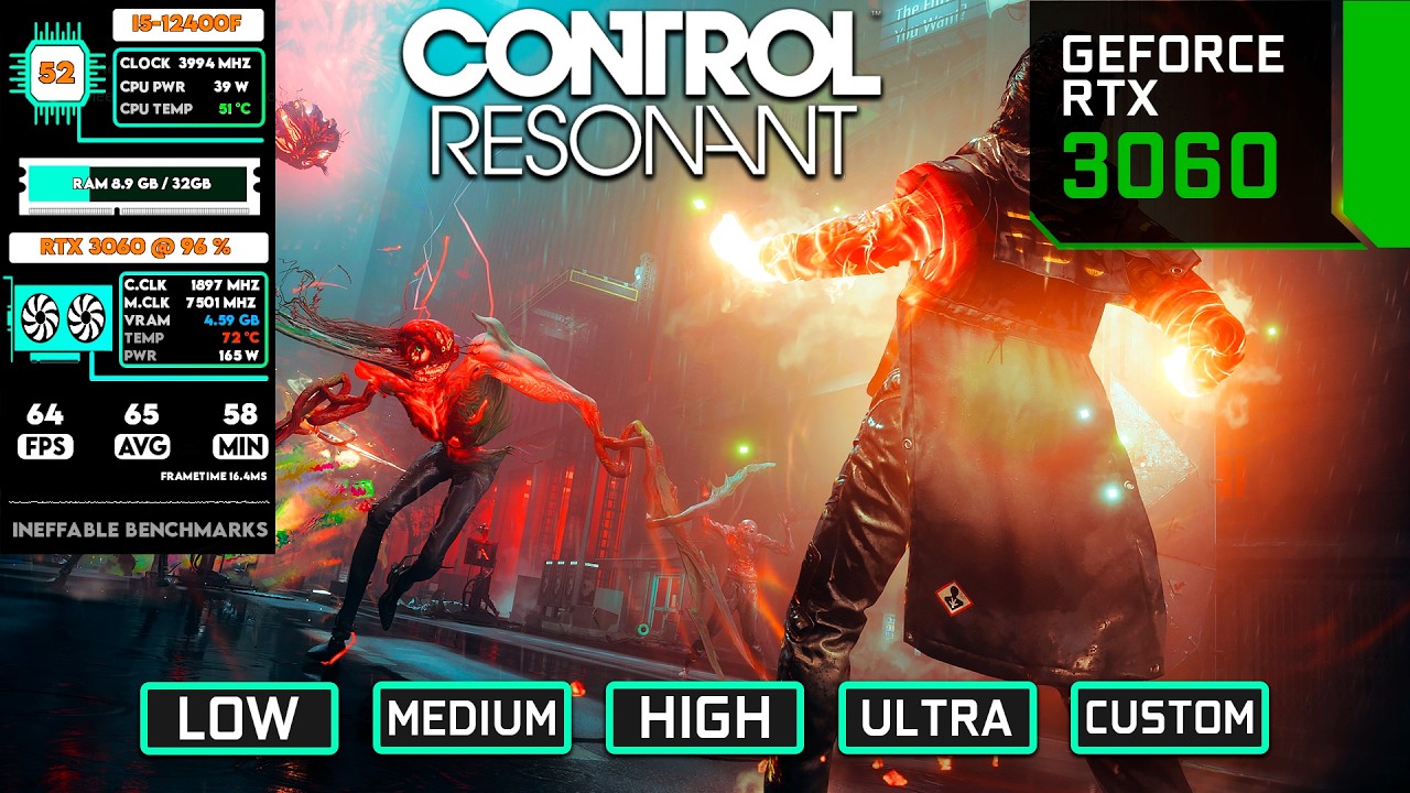 Control: Тест производительности RTX 3060 &mdash; все настройки графики | 1080p и 1440p