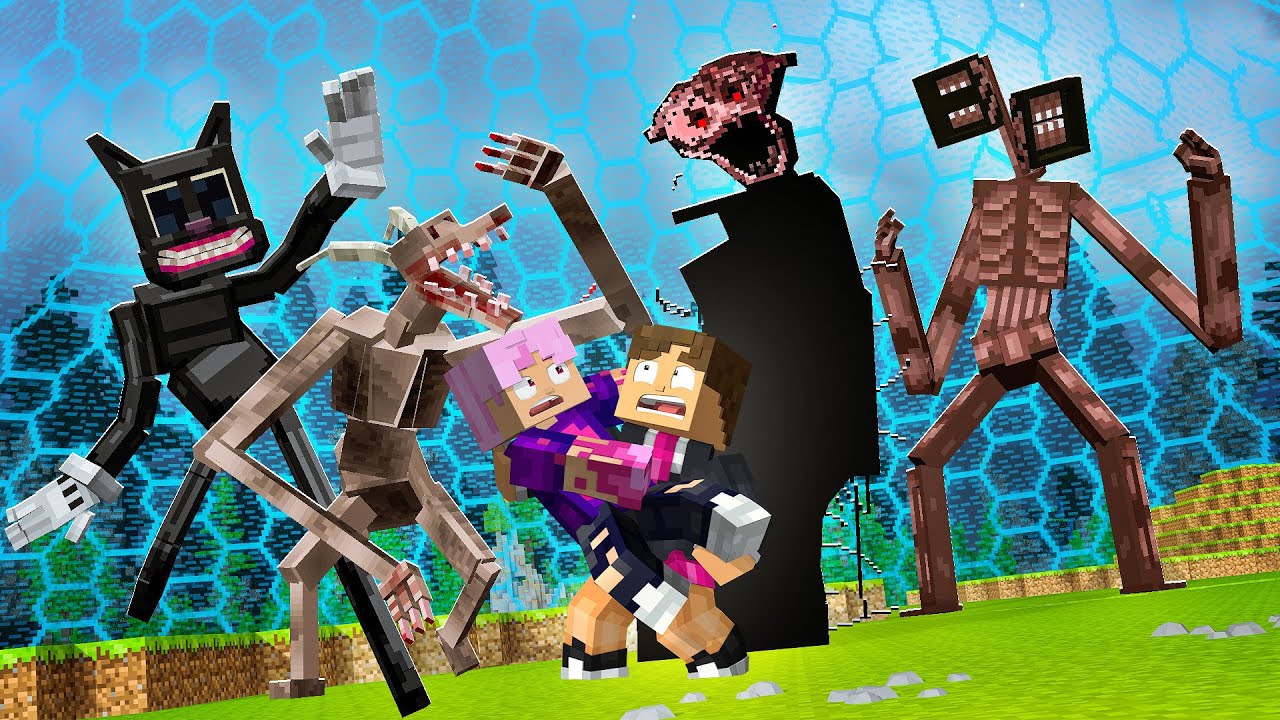 PRESO EM UMA BARREIRA DE UM BLOCO NO MINECRAFT COM 100 MODS DE TERROR!
