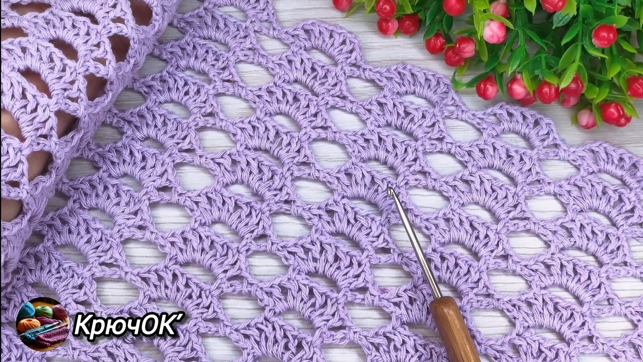 Узор крючком 79 #вязаниекрючком #узорыкрючком #crochet #knitting 