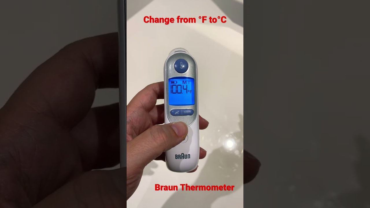 Как перевести термометр Braun с &deg;F на &deg;C (с Фаренгейта на Цельсий)
