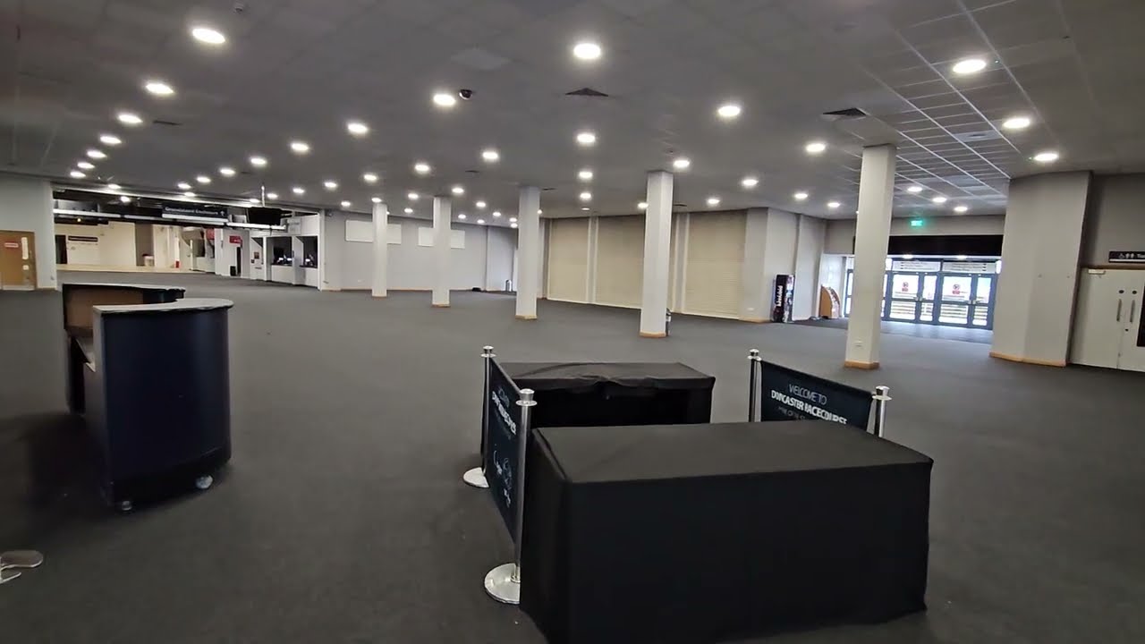 Doncaster Racecourse: The walk from entry gates to event space