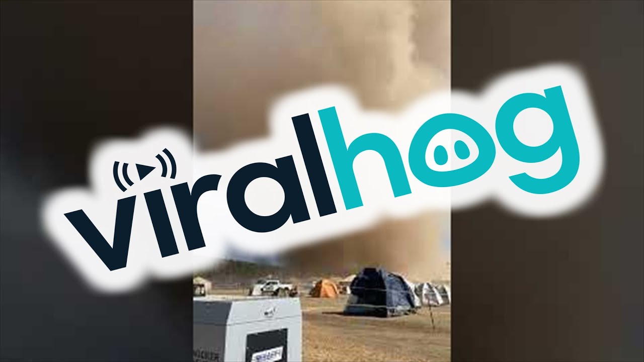 Firefighter Camp Engulfed by Huge Dust Devil || ViralHog