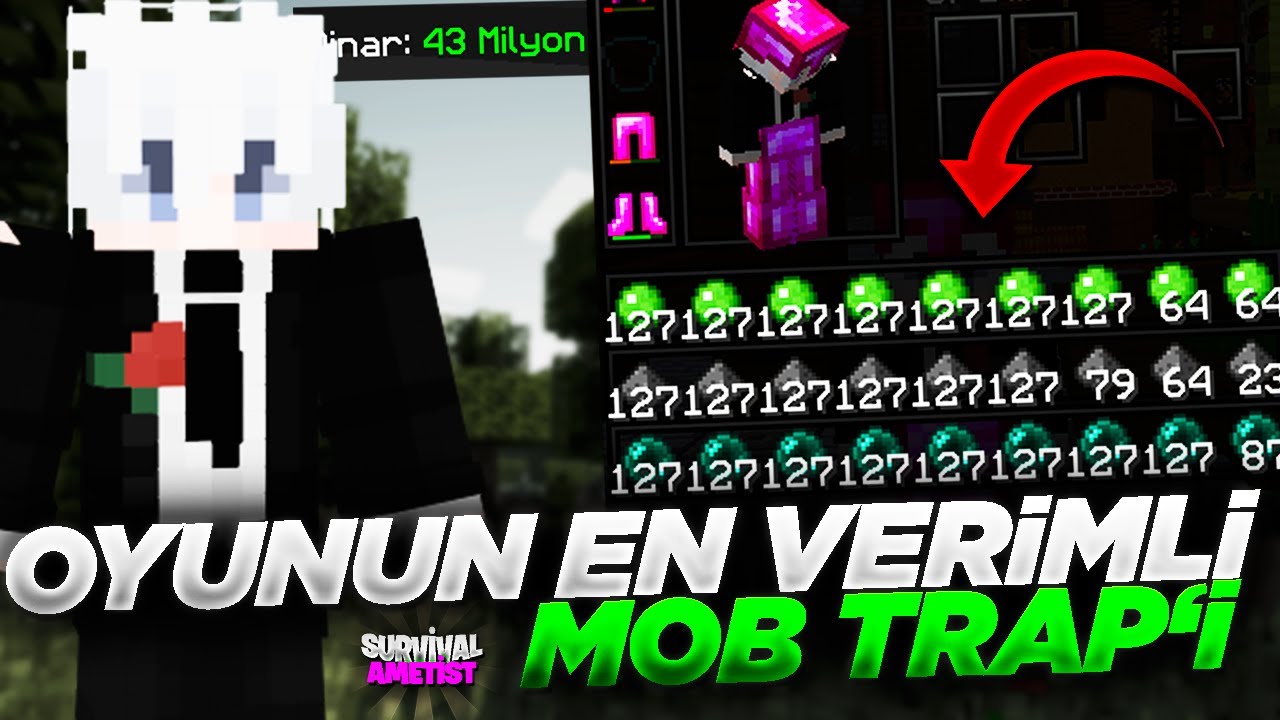 SUNUCUNUN EN VERİMLİ MOBTRAP FARM YAPIMI / GÜNLÜK +5M / CraftRise Survival Ametist