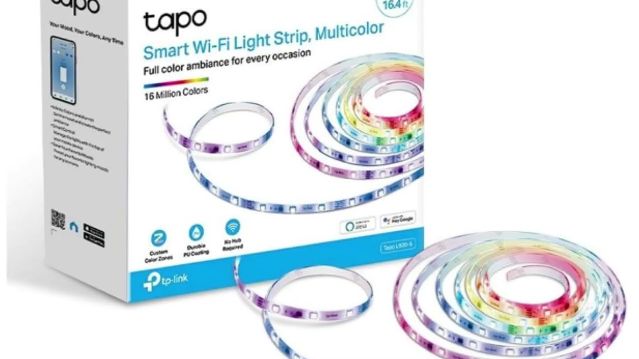 TP-Link Tapo RGBWIC Smart LED Light Strip 16.4Ft, 1000 Lumens, 16M Dimmable Colors, 50 Color Zones
