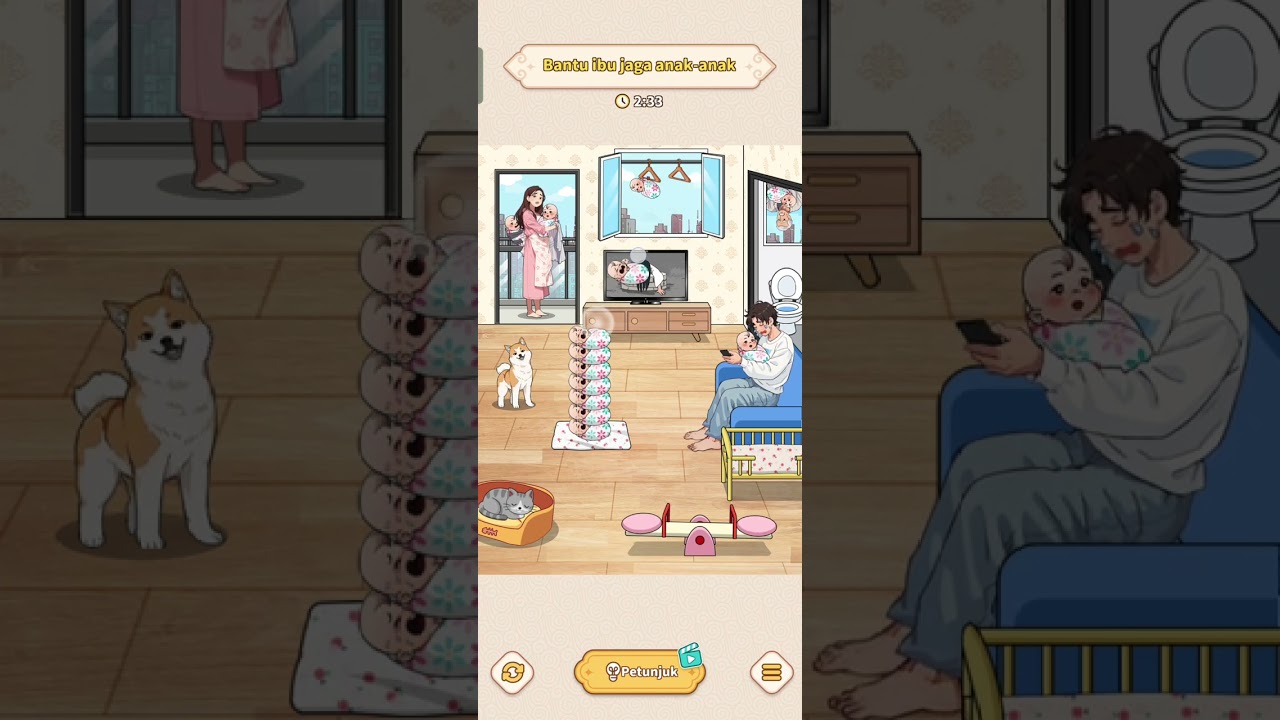 Brain Puzzle : Tricky Quest - Level 6 Ngebut : Pengasuhan Anak (Bantu ibu jaga anak-anak)