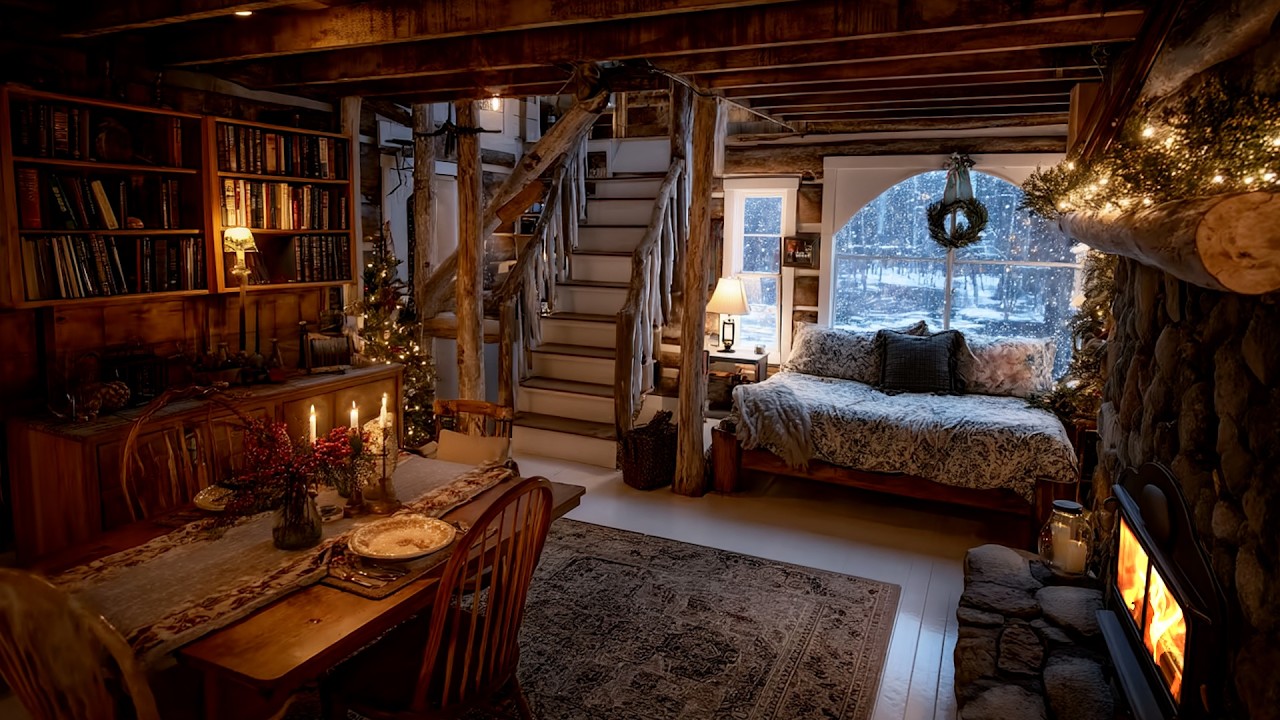 🔴Warm Air Moving Through Familiar Rooms | Cozy Fireplace Sounds for Deep Rest and Soft Remembrance