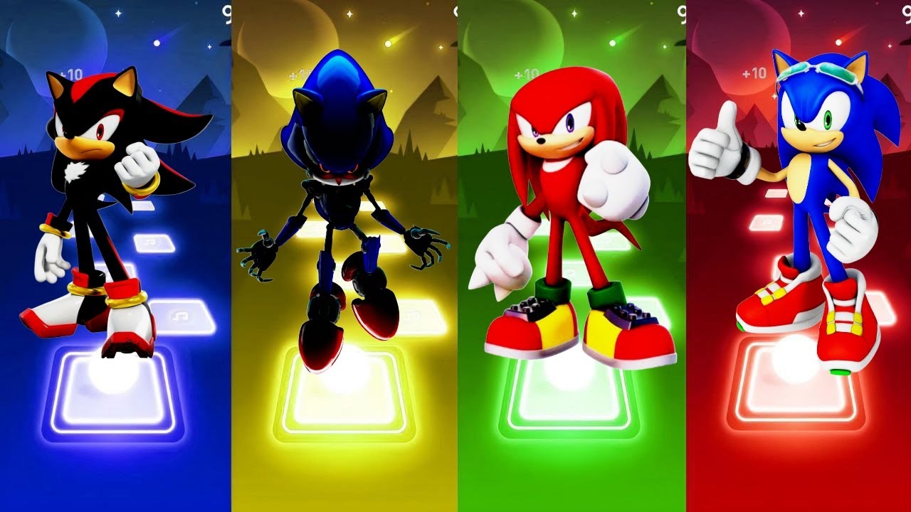 Shadow the Hedgehog 🆚 Metal Sonic 🆚 Knuckles 🆚Sonic the Hedgehog | Tiles Hop EDM Rush