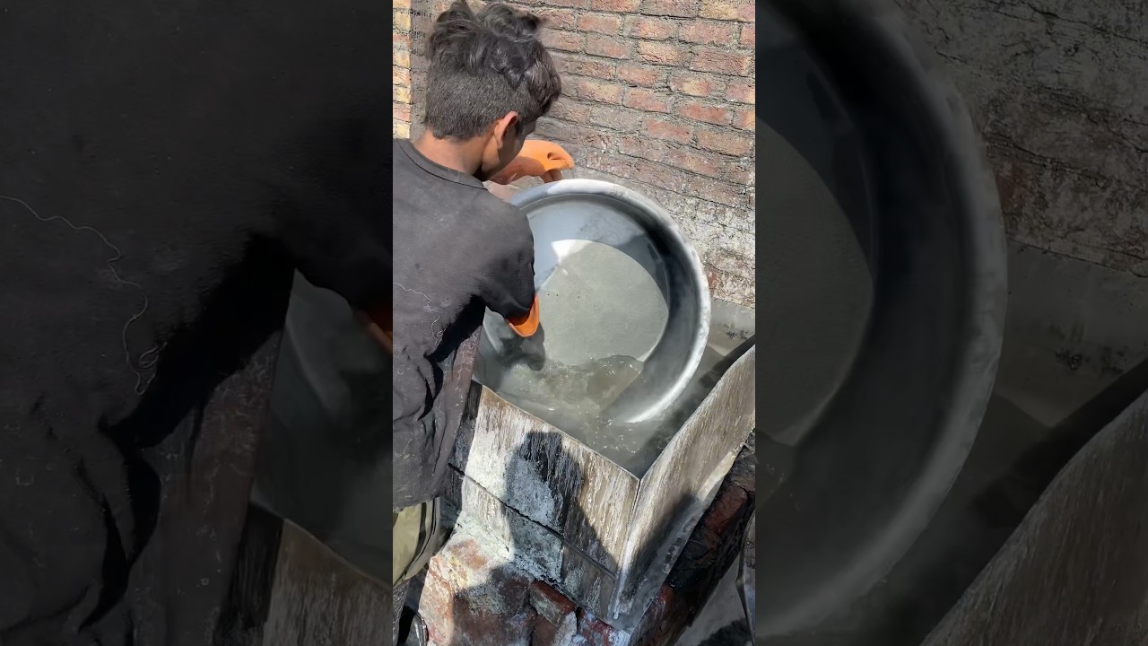Aluminum Big Cooking Pot Polishing Process #satisfying #utensils