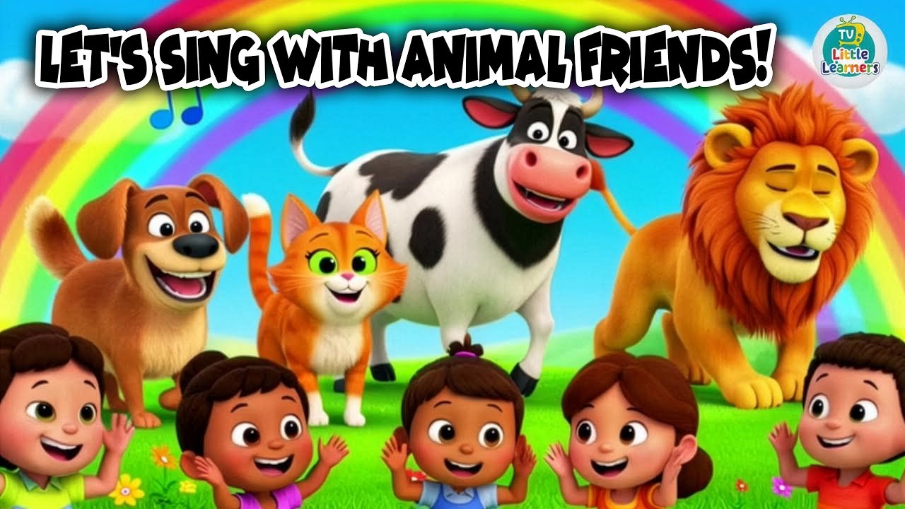 Animal Sounds Song for Kids 🐶🐱🐮🦁 | Fun & Educational Nursery Rhyme