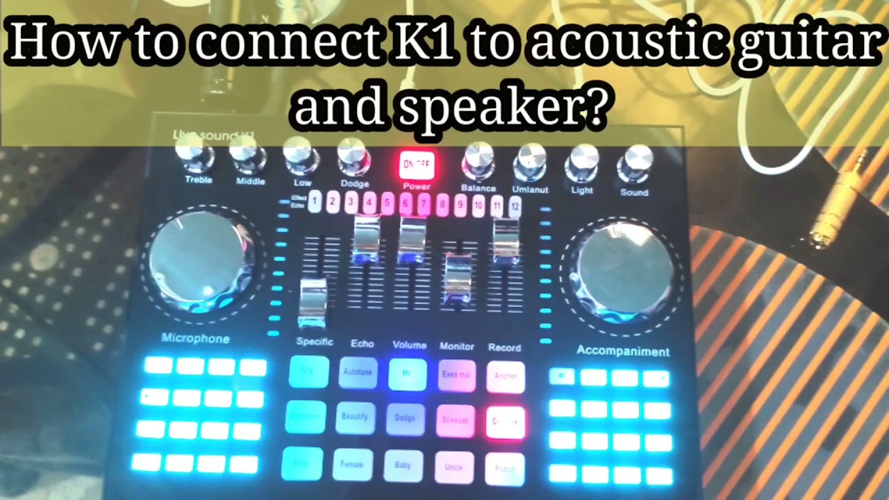 K1 LIVESOUND CARD TO SPEAKER AND ACOUSTIC GUITAR #kingk1 #k1livesoundcard