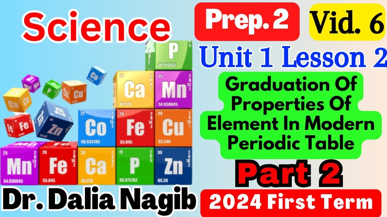 Unit 1 lesson 2 Graduation of Properties In Modern Periodic Table Part 2  ساينس تانية اعدادي ترم اول