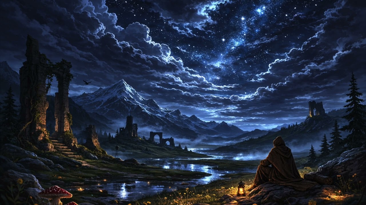 Dark Night Ambient – Beneath the Silent Stars | Melancholic Forest Meditation