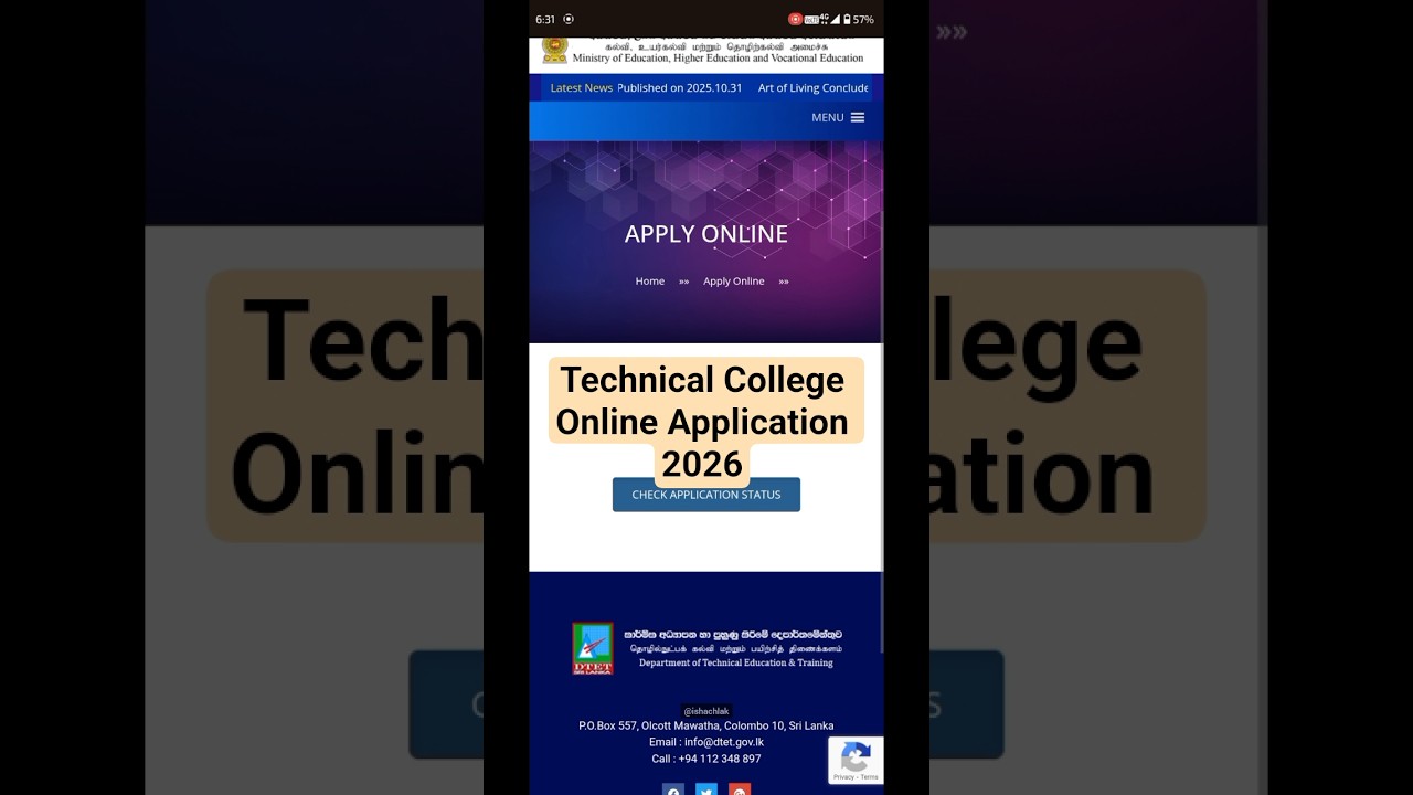 Technical College Application 2026 | How to apply Technical College | DTET Online Application