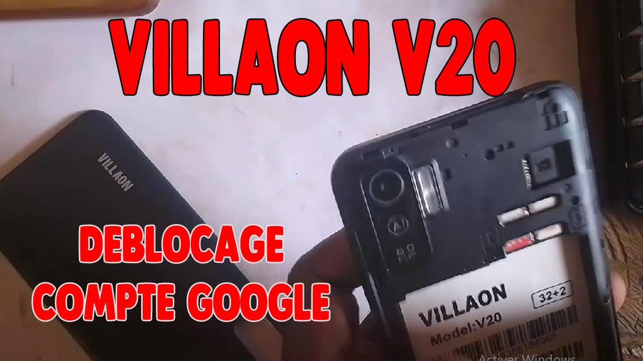 comment réinitialiser (hard reset) débloquer (FRP)  compte google villaon v20 - tuto facile