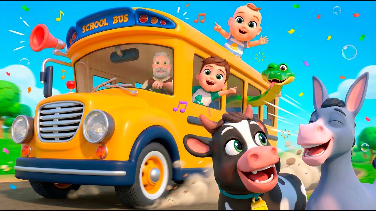 Wheels on the Animal Rescue Bus | Almama Nursery Rhymes & Kids Songs