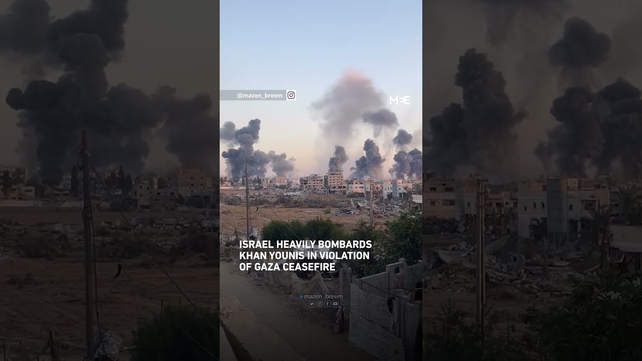sraeli jets heavily bomb Khan Younis in violation of Gaza ceasefire