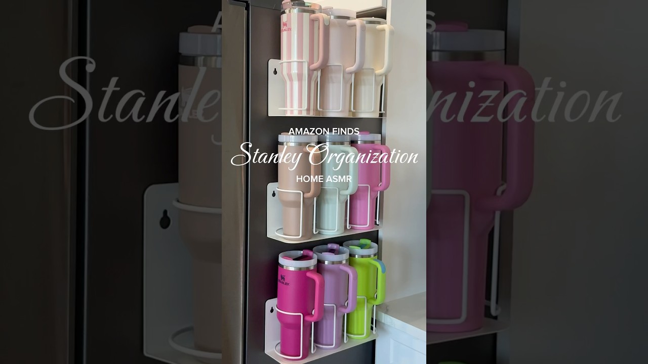 Stanley Tumbler Cup Storage & Organizer 🌸 #asmrrestock #stanleytumbler #organizedhome