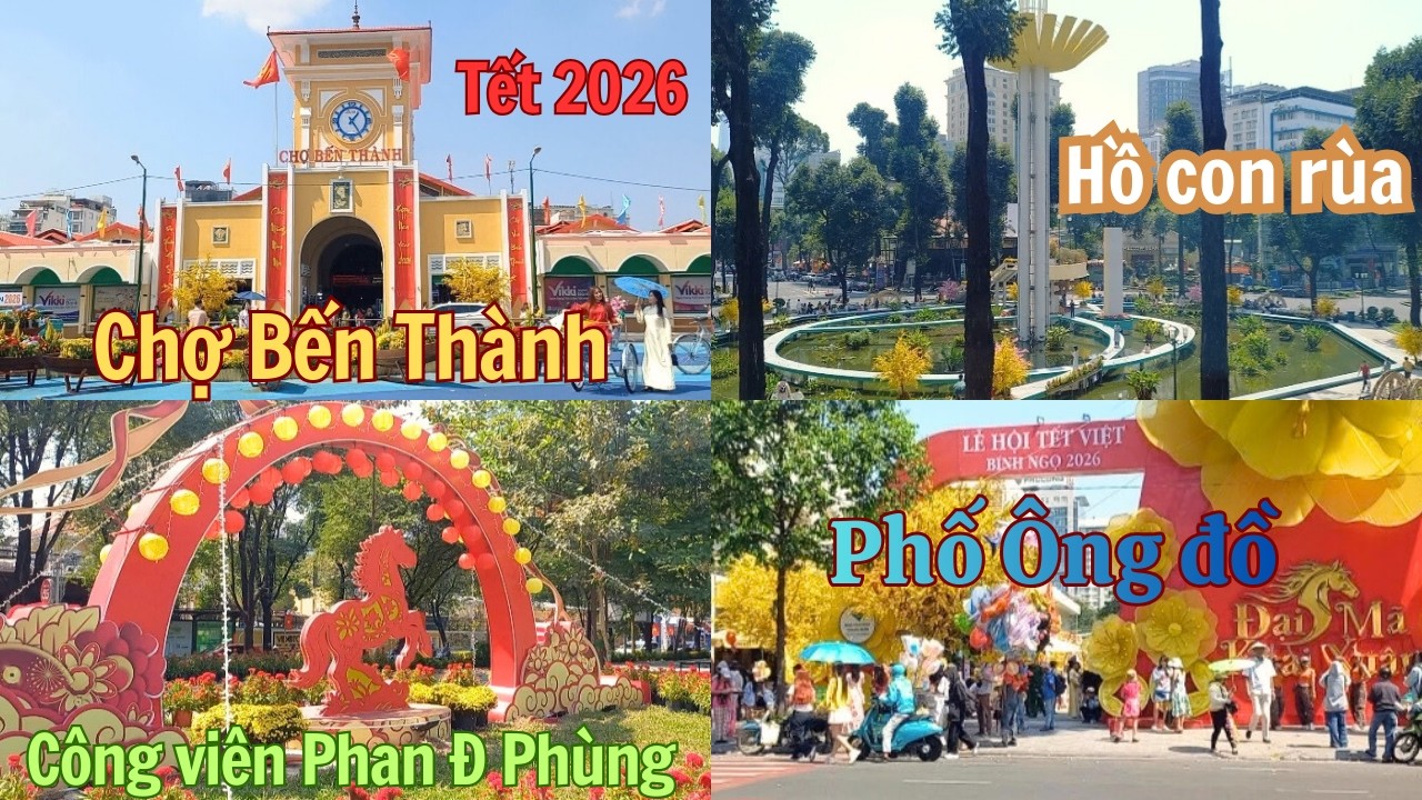 Sài Gòn Tết 2026 - Hồ con rùa & Chợ Bến Thành sau chỉnh trang sơn mới có trở nên đẹp hơn không ?